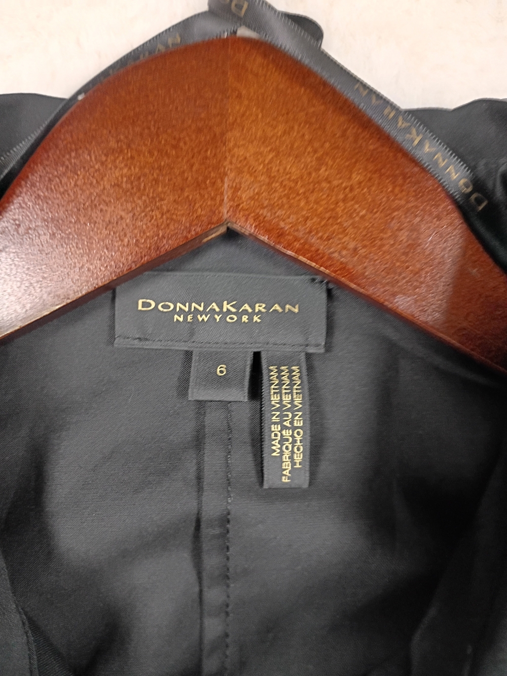 Donna Karan Drawstring Waist Stretch Cotton Black Midi Shirtdress Size 6 NWOT - Picture 12 of 12